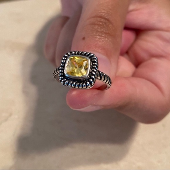 .925 Sterling Silver Yellow Cz Ring - Picture 8 of 15